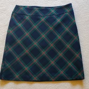 Talbots green plaid skirt size 10